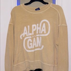 Alpha Gam ribbed comfy cropped pull over